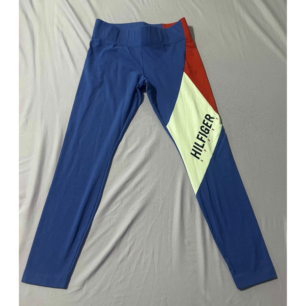 Tommy‎ Hilfiger sport red and blue leggings athletic size Small Running Training